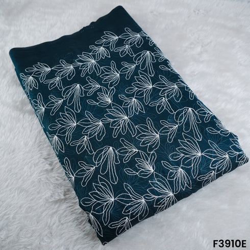 Thread Embroidered Mul Chanderi Fabric- F3910